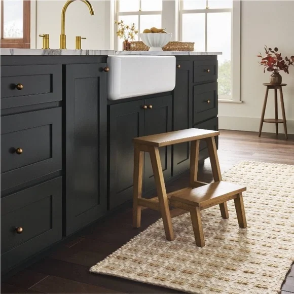 Hearth & Hand Magnolia 18" Wood Kitchen Step Stool Aged Oak - Picture 2 of 6